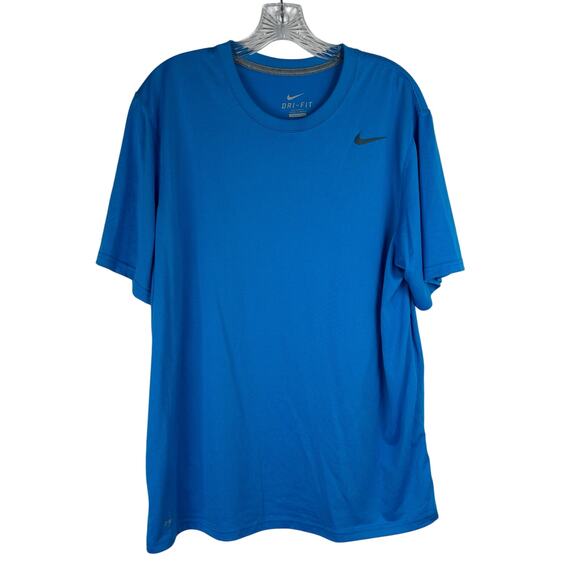 Nike Men's Dri-Fit Short Sleeve Shirt Size Large Blue Training Running - Picture 1 of 6